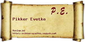 Pikker Evetke névjegykártya